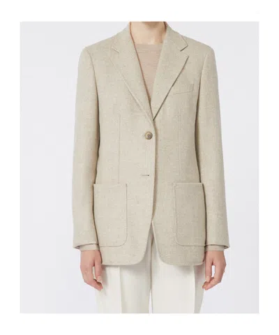 Max Mara Single Breasted Blazer In Neutral