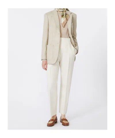 Max Mara Single Breasted Blazer In Neutral