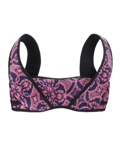 Marine Serre 'oriental Towels' Bralette Top In Pink