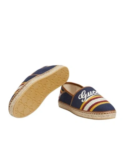Gucci Leather-trimmed Espadrilles In Blue