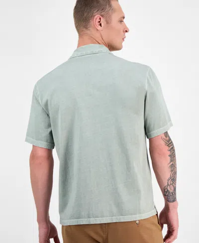 Sun + Stone Men's Short Sleeve Washed Button-front Camp Shirt, Exclusively At Macy's In Green