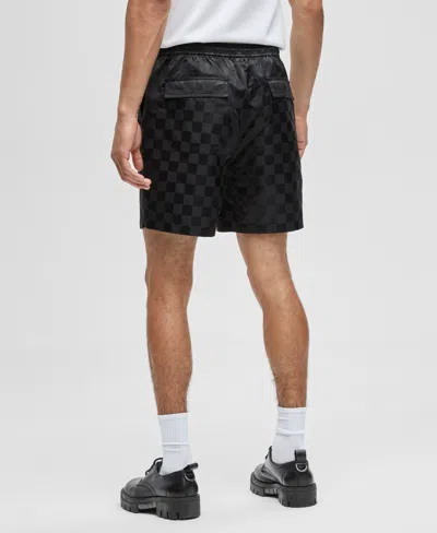 Mode Of One Mens Check Jacquard Relaxed Fit Track Jacket Check Jacquard Regular Fit 6 1 2 Track Shorts Macys Exc In Black