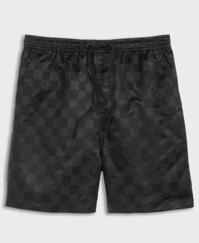 Mode Of One Mens Check Jacquard Relaxed Fit Track Jacket Check Jacquard Regular Fit 6 1 2 Track Shorts Macys Exc In Black