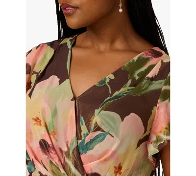 Adrianna Papell Plus Size Chiffon Printed High-low Midi Dress