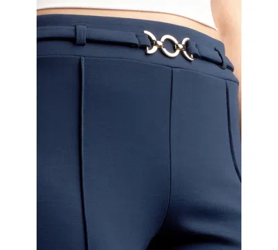 Bcx Juniors' Solid Pull-on Belted Pants In Blue
