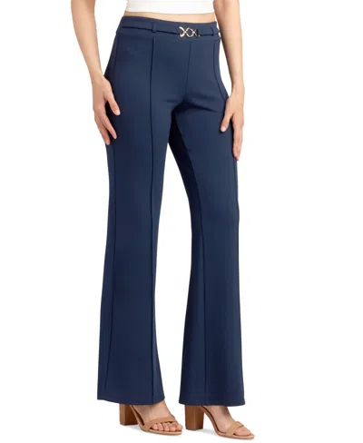 Bcx Juniors' Solid Pull-on Belted Pants In Blue