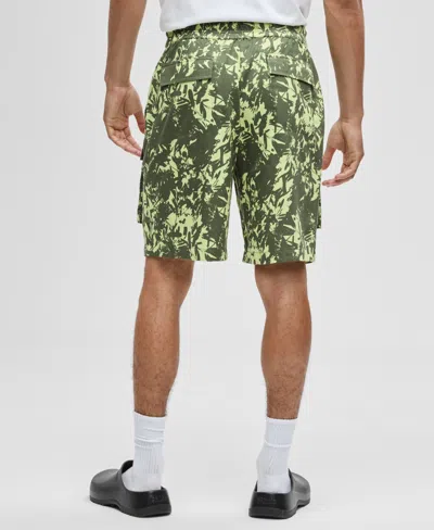 Mode Of One Men's Abstracted Floral Regular-fit Printed 9" Cargo Shorts, Macy's Exclusive In Green