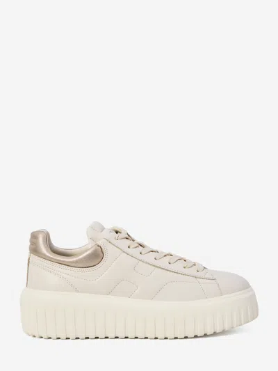 Hogan H-stripes Low-top Sneakers In Nude