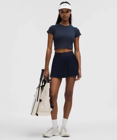 Lululemon Swiftly Pointelle Cropped Short-sleeve Shirt