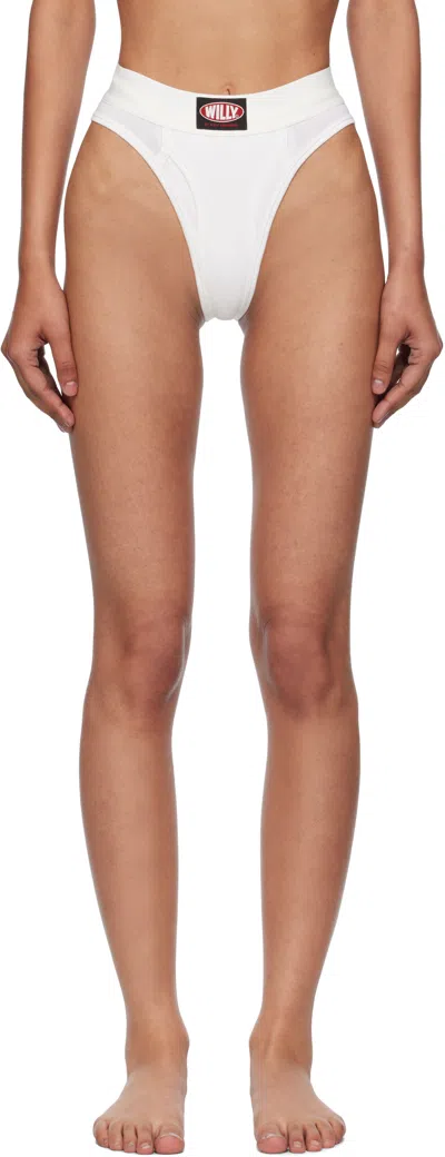 Willy Chavarria White High Waisted Briefs In White
