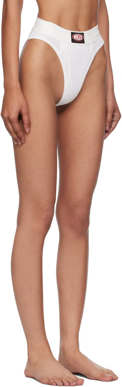 Willy Chavarria White High Waisted Briefs In White
