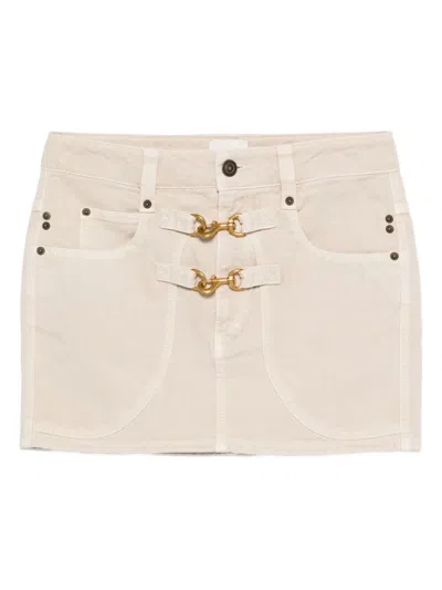 Isabel Marant Paulina Buckle-fastening Pocket Skirt In Neutral