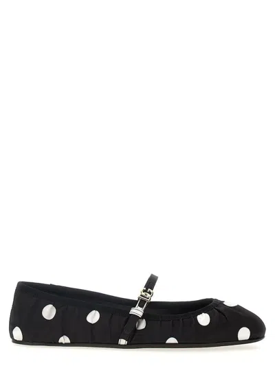Dolce & Gabbana Odette Polka-dot Satin Ballet Flats