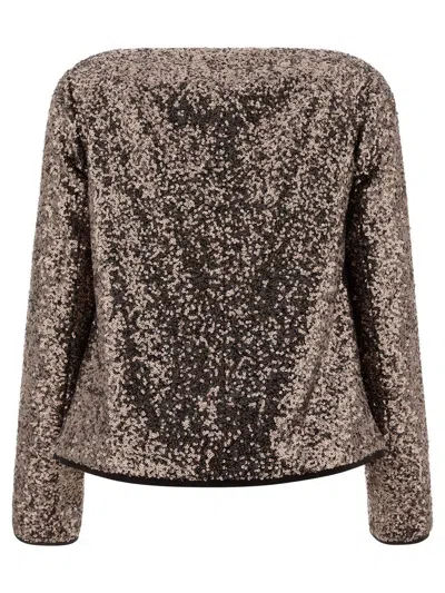 Fit F.it Cropped Sequined Jacket With Open Front