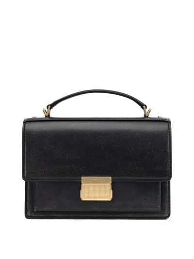 Golden Goose 'venezia' Black  Hand Bag With Lettering Logo And Clasp Closure