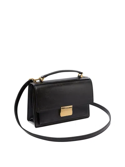 Golden Goose 'venezia' Black  Hand Bag With Lettering Logo And Clasp Closure