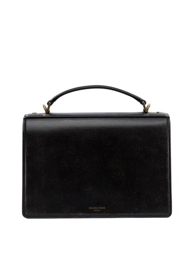 Golden Goose 'venezia' Black  Hand Bag With Lettering Logo And Clasp Closure