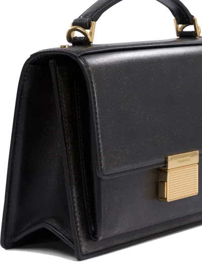 Golden Goose 'venezia' Black  Hand Bag With Lettering Logo And Clasp Closure