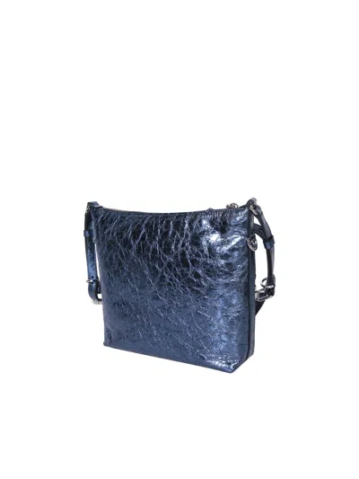 Givenchy Metallic Leather Shoulder Bag In Blue