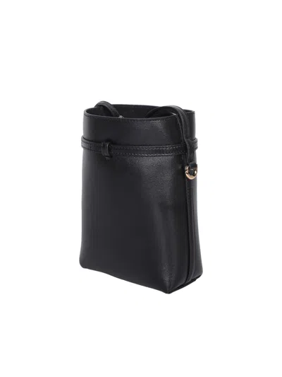 Givenchy Voyou Phone Pouch Bucket Bag In Shiny Tumbled Leather In Black