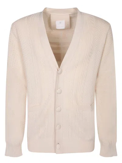 Givenchy V-neck Ivory Cardigan In Neutral