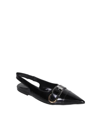 Givenchy Glossy Leather Flat Slingbacks With A Sharp Pointed Toe