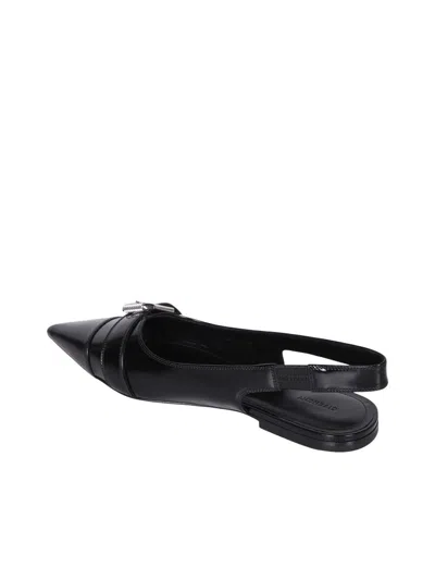Givenchy Glossy Leather Flat Slingbacks With A Sharp Pointed Toe
