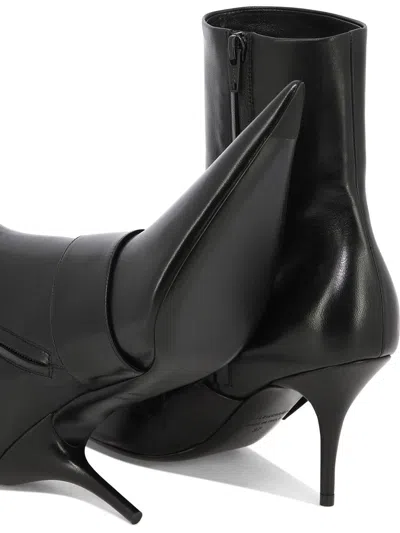 Balenciaga Knife Belt M80 Ankle Boots - Leather - Black/silver In Black