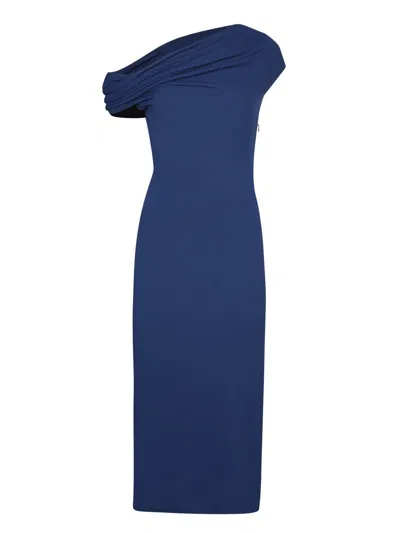 Givenchy Robe Drapée Asymétrique En Crêpe In Blue