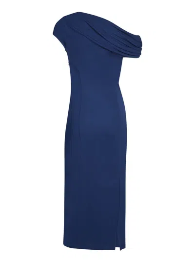 Givenchy Robe Drapée Asymétrique En Crêpe In Blue