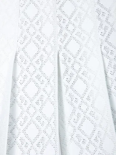 Givenchy Pleated Pointelle Knit Skirt With Ribbed Waistband