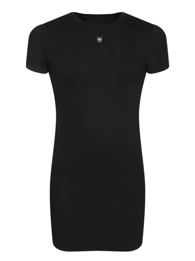 Givenchy Fitted Ribbed Cotton Mini Dress In Black