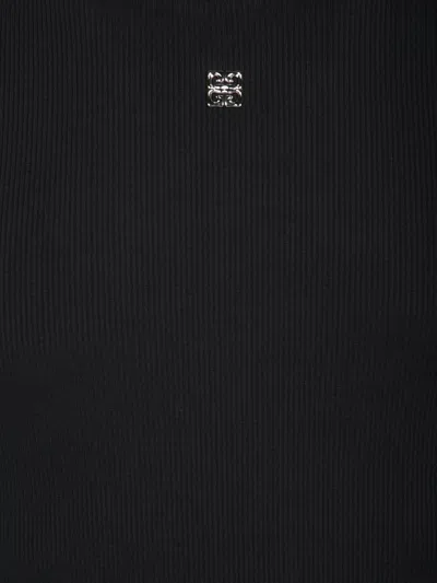 Givenchy Fitted Ribbed Cotton Mini Dress In Black