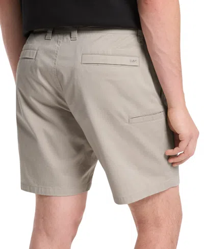 Michael Kors Linen Cotton 9 Shorts In Brown