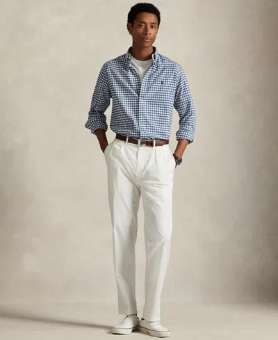 Polo Ralph Lauren Custom Fit Cotton Stretch Shirt In Blue