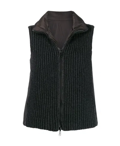 Brunello Cucinelli Reversible Zip-up Gilet In Black
