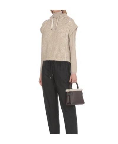 Brunello Cucinelli Logo Printed Embellished Tote Bag