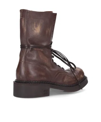Miu Miu Leather Laced Boots (35mm)