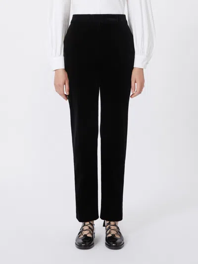 Max Mara Orche Tech Jersey Straight Pants In Black
