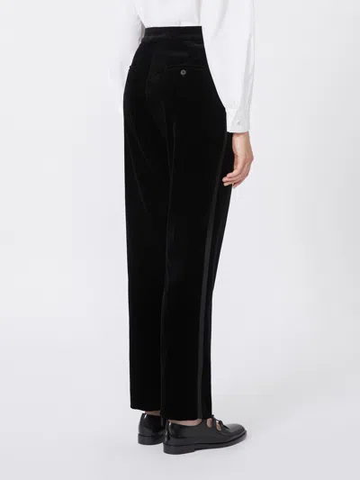 Max Mara Orche Tech Jersey Straight Pants In Black