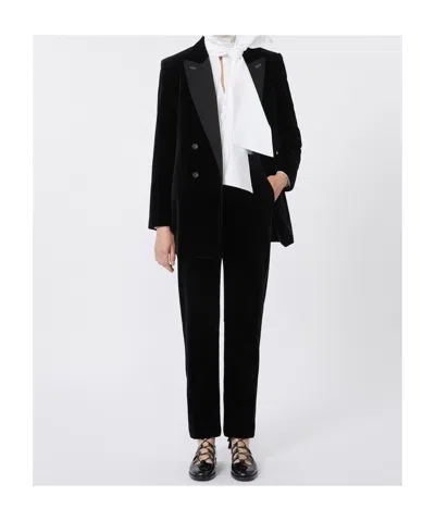 Max Mara Orche Tech Jersey Straight Pants In Black
