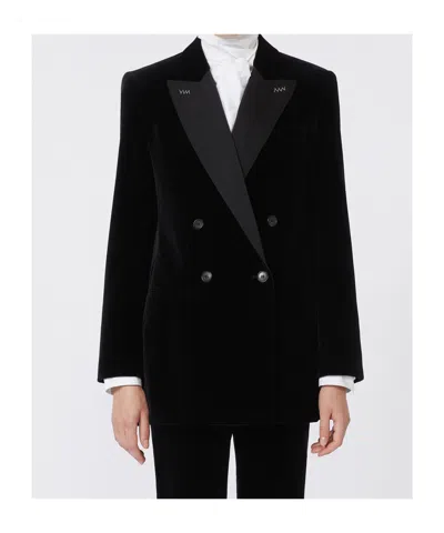 Max Mara Double Breasted Blazer In Black