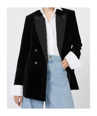 Max Mara Double Breasted Blazer In Black