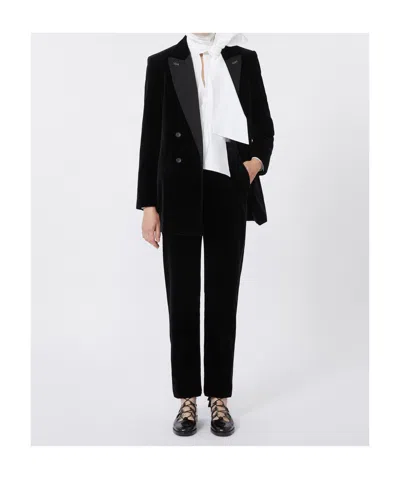 Max Mara Double Breasted Blazer In Black