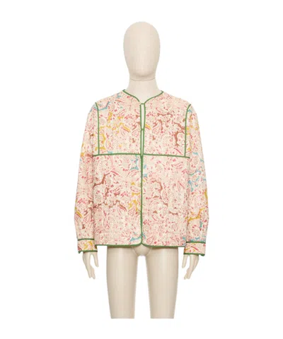 Valentino Linen Shirt With Paisley Pattern And Piping In Multi