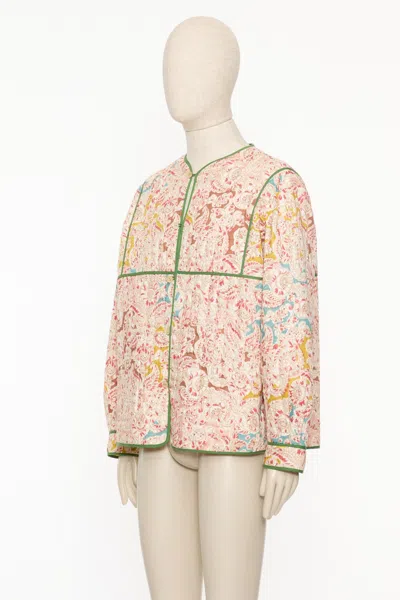 Valentino Linen Shirt With Paisley Pattern And Piping In Multi
