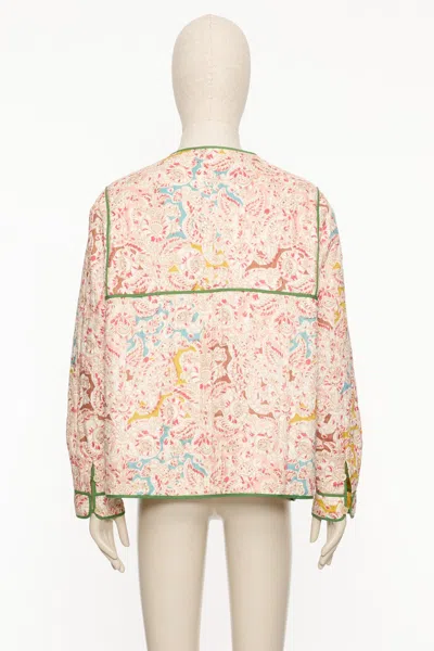 Valentino Linen Shirt With Paisley Pattern And Piping In Multi