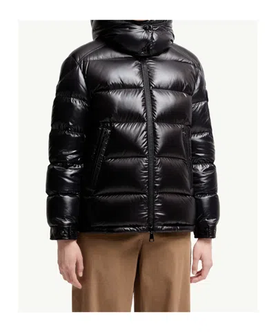 Moncler Maire Hooded Short Down Jacket In Black
