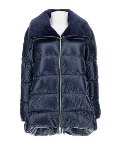 Herno Ultralight Nylon Down Jacket And Lady Alternative Fur