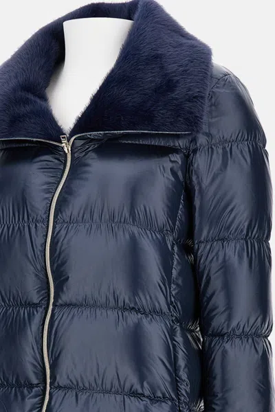Herno Ultralight Nylon Down Jacket And Lady Alternative Fur